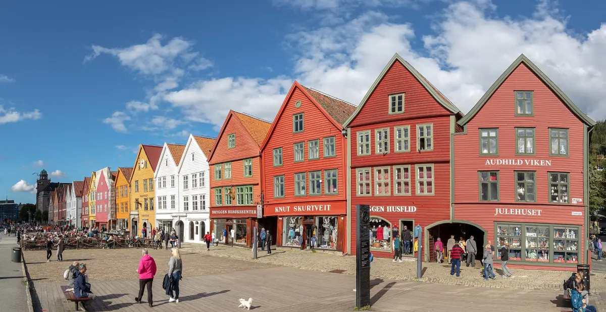 Die Holzhäuser der Bryggen in Bergen